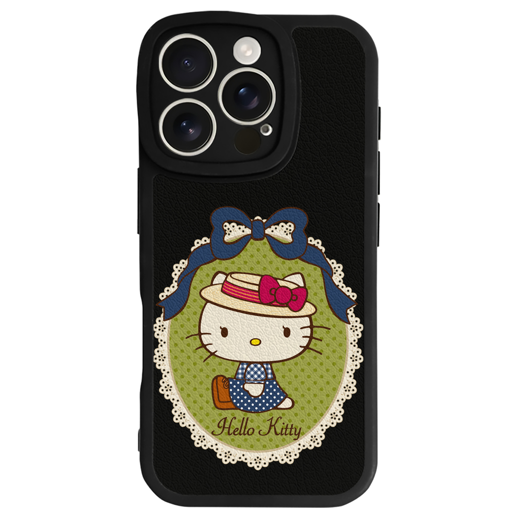 （画像用） Hello Kitty ハローキティ 【iPhone 16シリーズ対応】シリコンスマホケース（レザー調） 材質：シリコン
